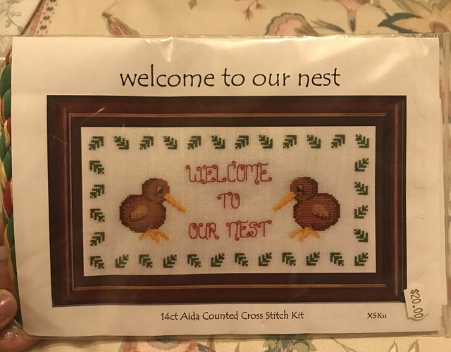 Welcome To Our Nest gezähltes Kreuzstichset Vögel Familie