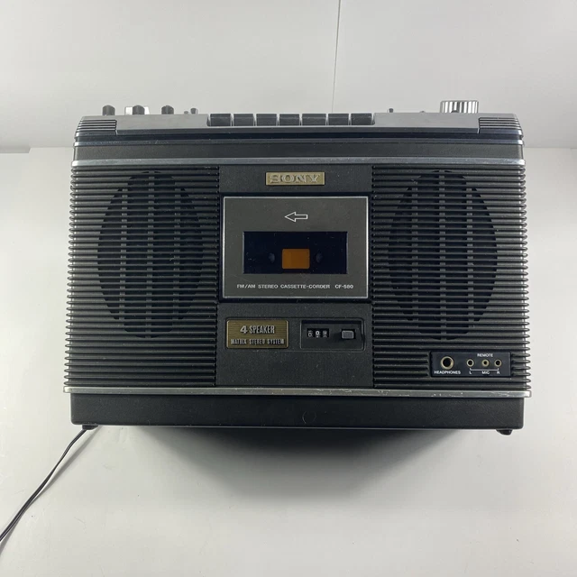 ♪SONY CASSETTE-CORDER FM/AM CF-1980【06】♪ Sony Cf-1980 CF1980 Radio Cassette Recorder FM / Am Tested