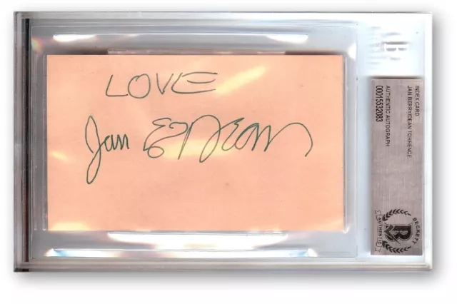 Jan Berry Dean Torrence Dual Signed Autographed Index Card Jan & Dean BAS 2083