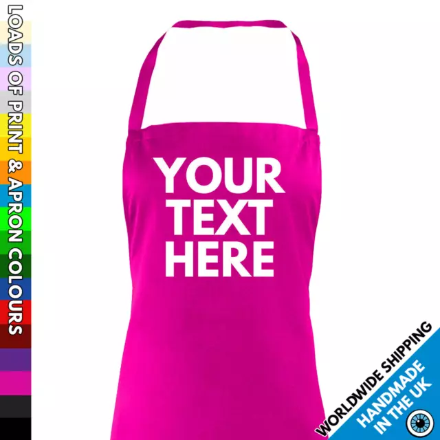 Custom Text Childrens Apron • Kids Custom Printed Aprons • Name Infant Junior