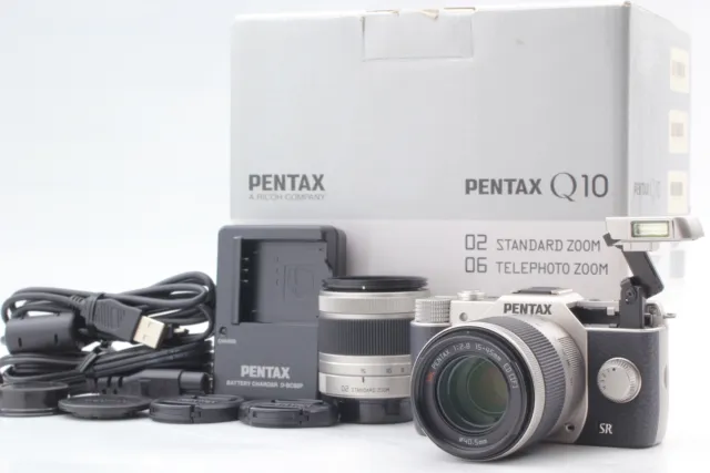 [ N MINT in Box w/2Lenses SH:503] Pentax Q10 12.4MP 5-15mm 15-45mm (02 06) Japan