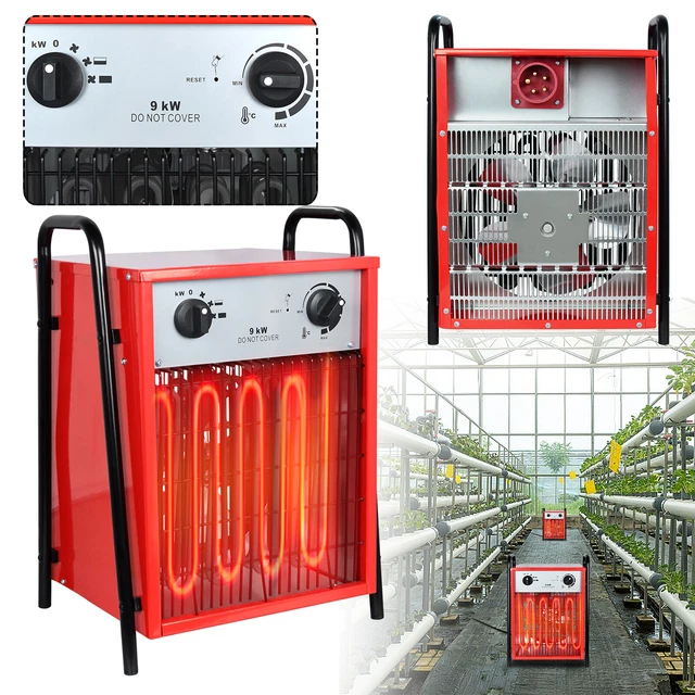 9kW Elektroheizung Heizluefter Bauheizer Heizgebläse Edelstahl Heizung Heizgerät
