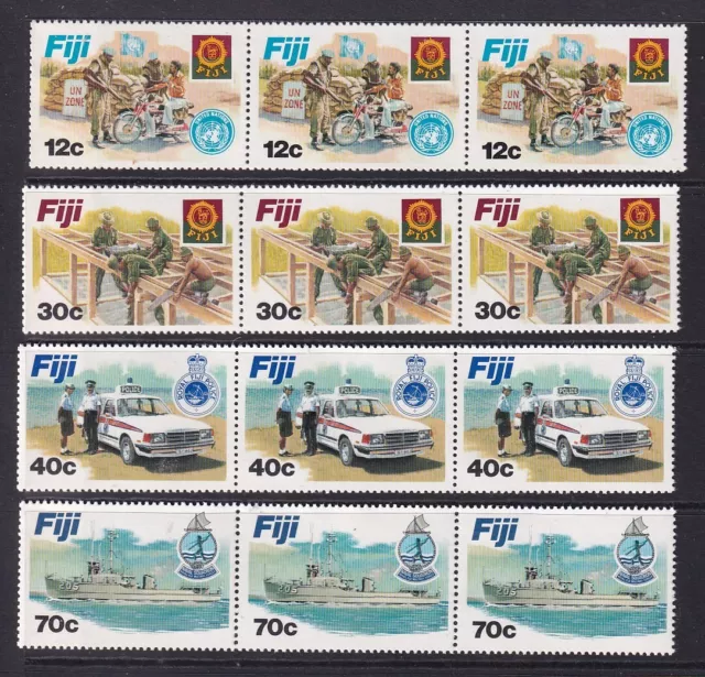 FIJI.... 1982 Disciplined Forces set in strips of 3  muh