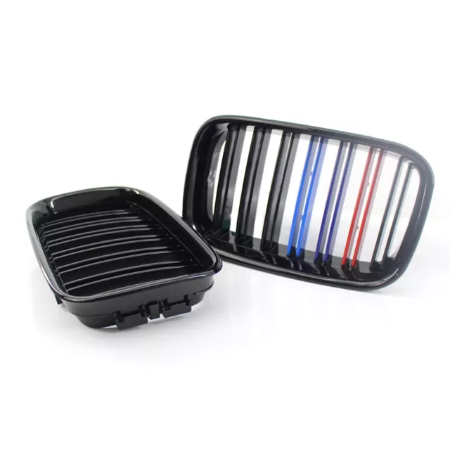 Gloss Black Mix-Color Double Slat Front Grille Fit for BMW E36 1992-1996 Grill