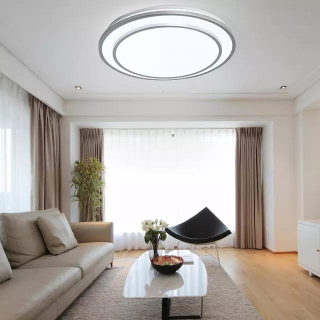 Modern LED Ceiling Light Flush Mount Dimmable Chandelier Lamp w/Remote Control