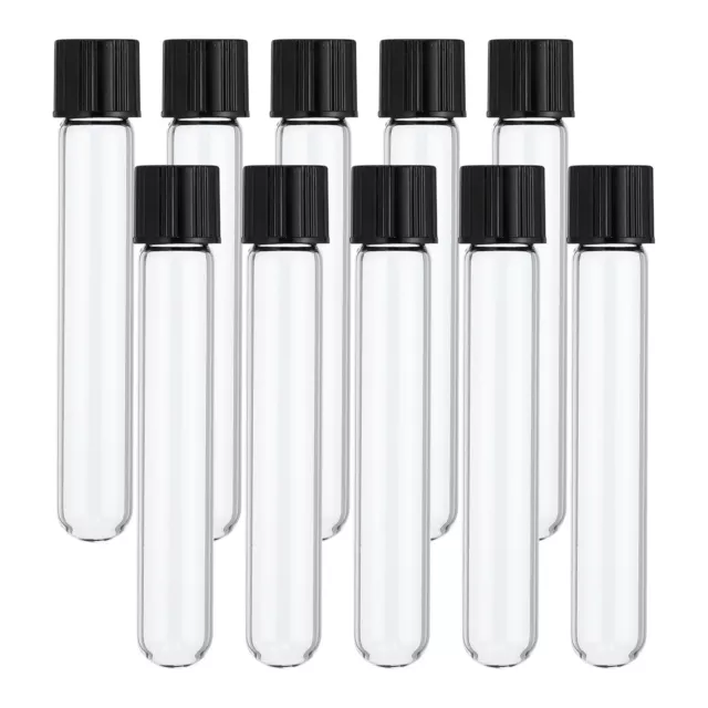 10ml Test Tubes, 20pcs 3.94x0.63in Glass Test Tube Containers with Plastic Cap