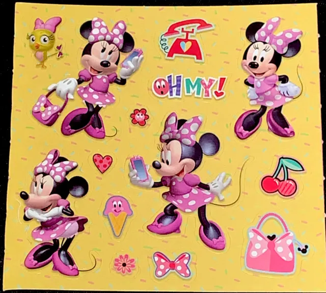 Minnie Mouse 14 Stickers✨🌼🎀💛🛍🩷✨Very Cute✨🩷🍒🍦🐣🌼✨Hallmark 🌼✨AWESOME✨