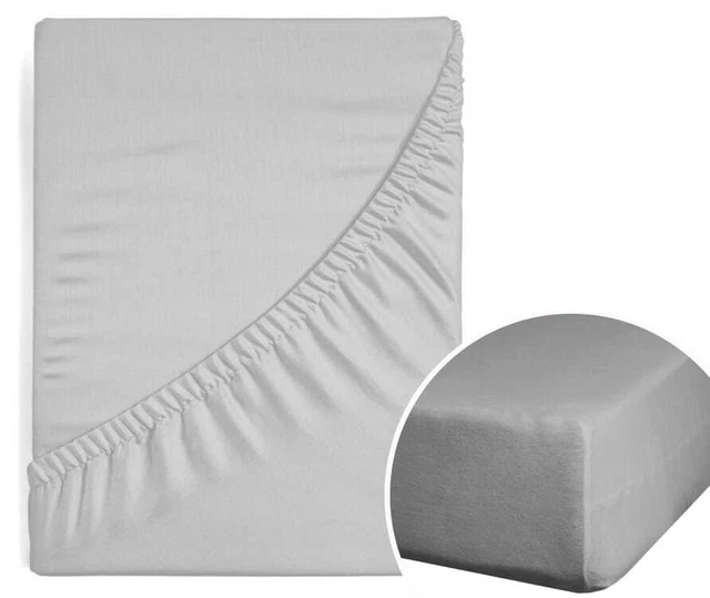 Lenzuola Completamente Adattata Elastica Satinata 180X200 Grigia