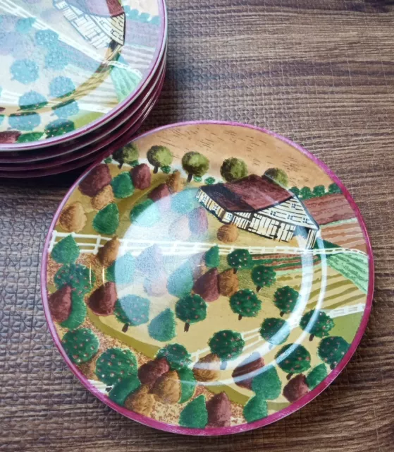 Block 1995 Indonesia Country Village by Gear 8" Salad Plates Set Of 5