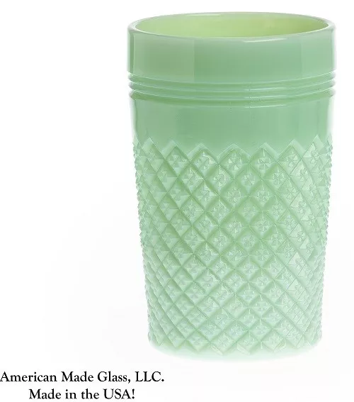 Jade Jadite Jadeite Milk Green Glass Addison Pattern Tumbler - Mosser USA