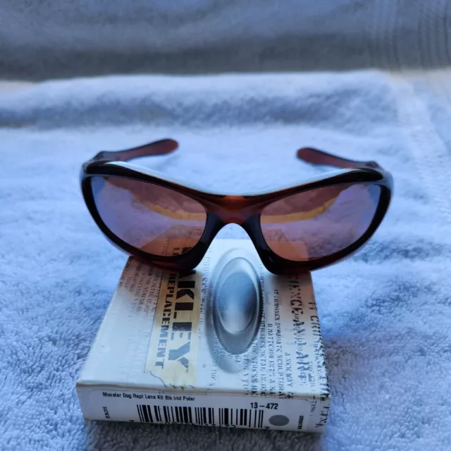 Oakley Monster Dog Root Beer Glasses WITH Replacement Polarized Lens Brand New