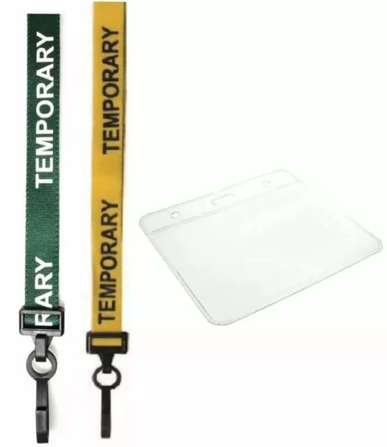 ID Lanyard Neck strap TEMPORARY With Flexible ID card Holder Choose wallet size