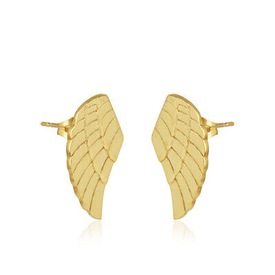 18k Gold Plated Solid Handmade Feather Studs Art Deco Women Fashion Earring 2