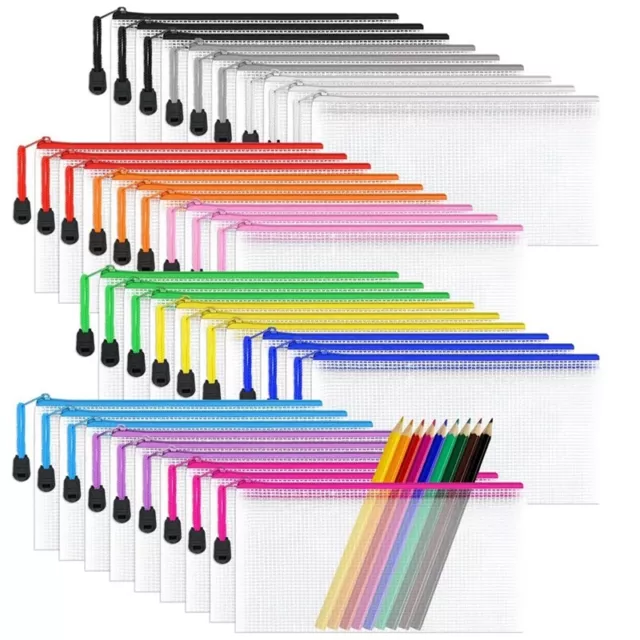 36 PièCes Sac à Documents en , Trousse à Crayons Transparente Portefe8080