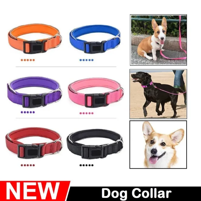 Pet Dog Adjustable Safety Puppy Collar Nylon Lightweight Reflective Dogs Collars