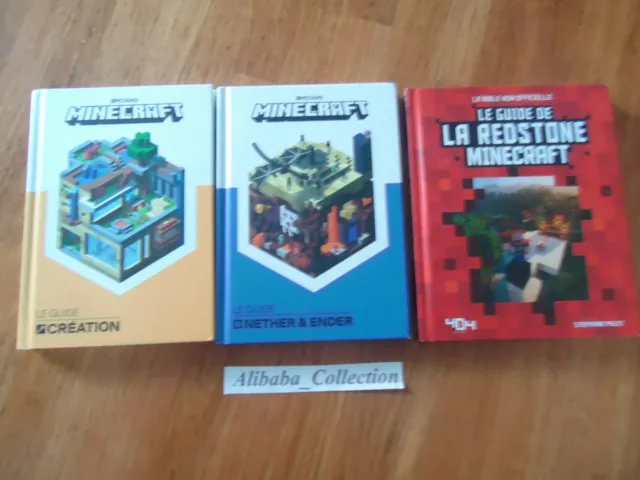 Lot 3 Livre Guide Minecraft Creation Nether Ender Mojang Bible Redstone
