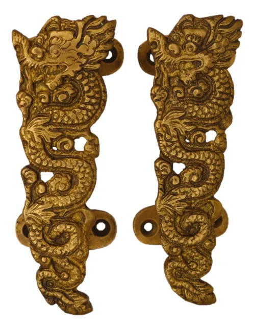 Dragon Shape Antique Victorian Repro Handmade Brass Door Pull Handle Home Decor