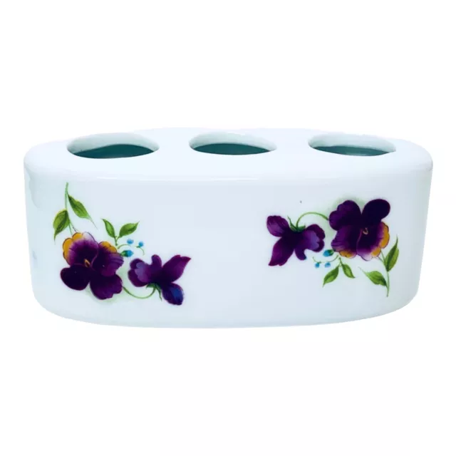 Royal Porzellan KPM Bavaria Handarbeit Purple Flowers Lipstick Holder