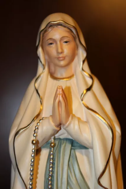 New 11" Wood Hand Carved Madonna Virgin Mary Our Lady Of Lourdes Statue Figure 3