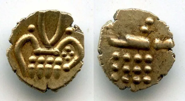 Rare gold fanam minted by the Dutch VOC company in Cochin, ca.1663-1776, South-W