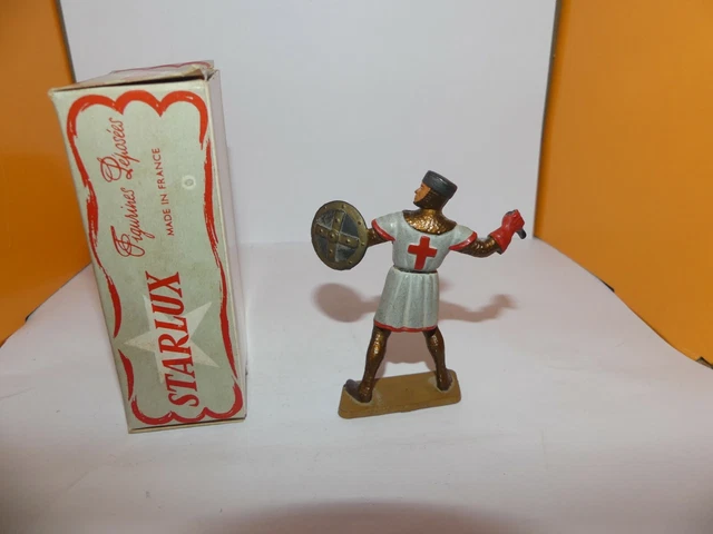 Figurine Starlux Moyen Âge Porte-Oriflamme Avec Cape – Réf 6113, Vintage