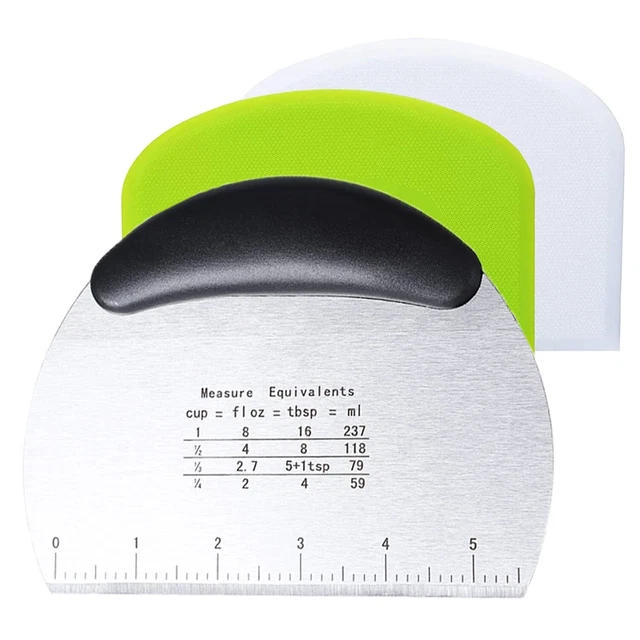 Grattoir a Pâte en Inoxydable Grattoir à Pâte en Plastique Coupe Pâte 3PCS po...