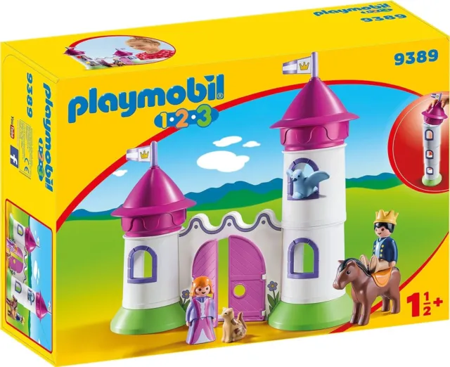 Playmobil 1-2-3 #9389 CASTELLO CON TORRE RE ANIMALI PRINCIPESSA Nuovo Sigillato