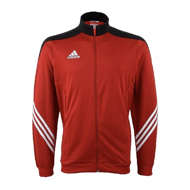 Adidas UOMO Sereno 14 Pista Giacca Rosso da Calcio Cerniera Intera Nuovo BNWT