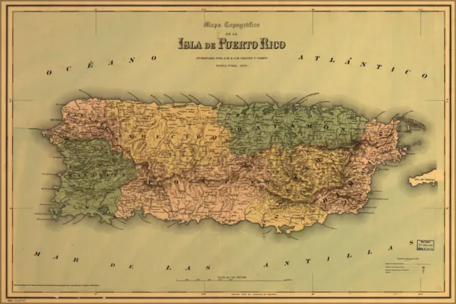 Poster, Many Sizes; Map Topografico De La Isla De Puerto Rico 1886