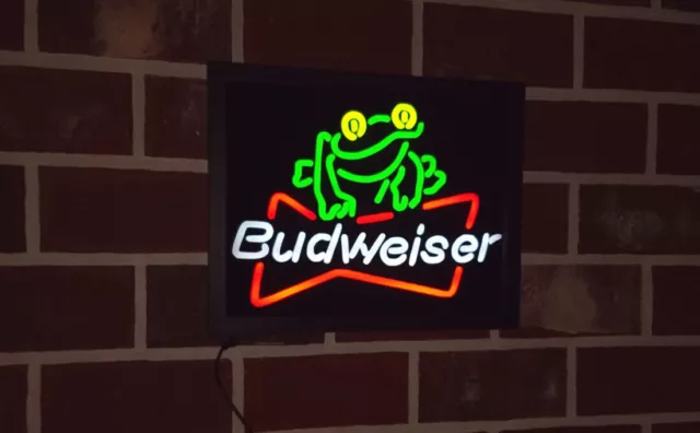 Budweiser Frog beer LED neon sign pub, man cave, beer sign, bar 15"x12" 2