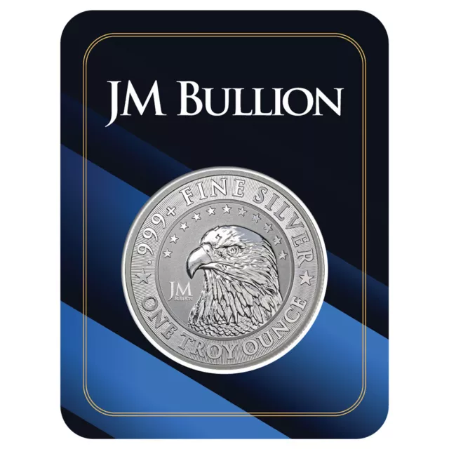 1 oz JM Bullion Eagle Silver Round (Reverse Proof-Like, New, JM Bullion Card)