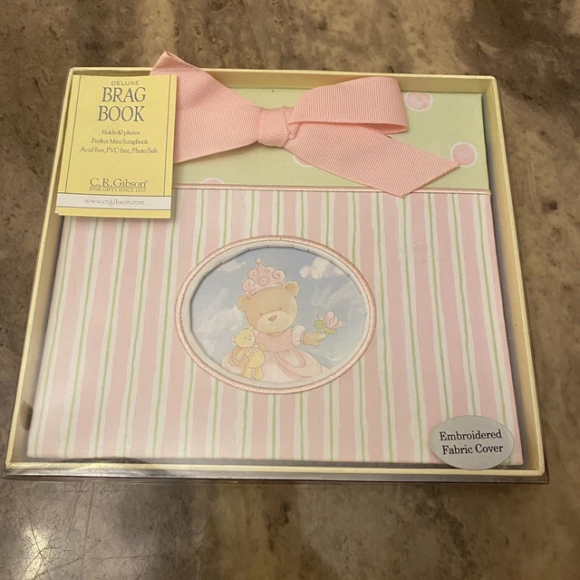 CR Gibson Deluxe Brag Book Baby Girl Princess Embroidered Fabric Cover