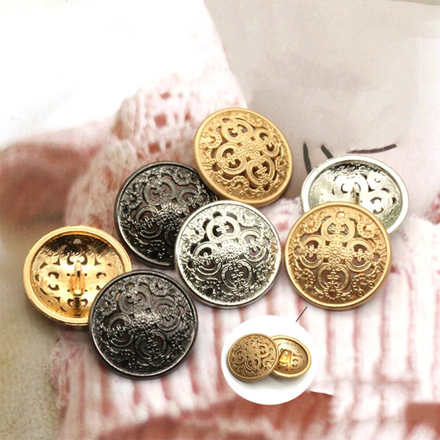 30 piezas Botones Redondos Metal Vintage Botones Artesanales Mujer Suéter Antigüedad