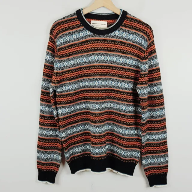 FRENCH CONNECTION Mens Size M Wool Blend Fairisle Knit Jumper