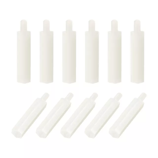 M3 x 35 mm + 6 mm Male to Female Nylon Hex Spacer Standoff 25pcs