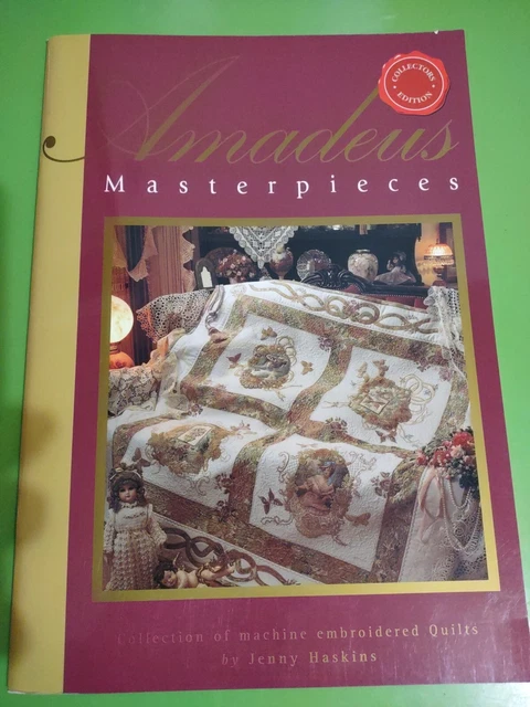 Libro de Obras Maestras Amadeus de Jenny Haskins ~ Edredones de Bordado a Máquina NUEVOS