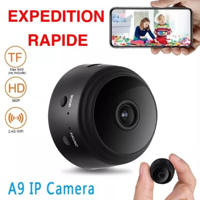 Mini caméra de Surveillance WiFi IP 1080p HD 960P A9 Sans Fil Espion Maison