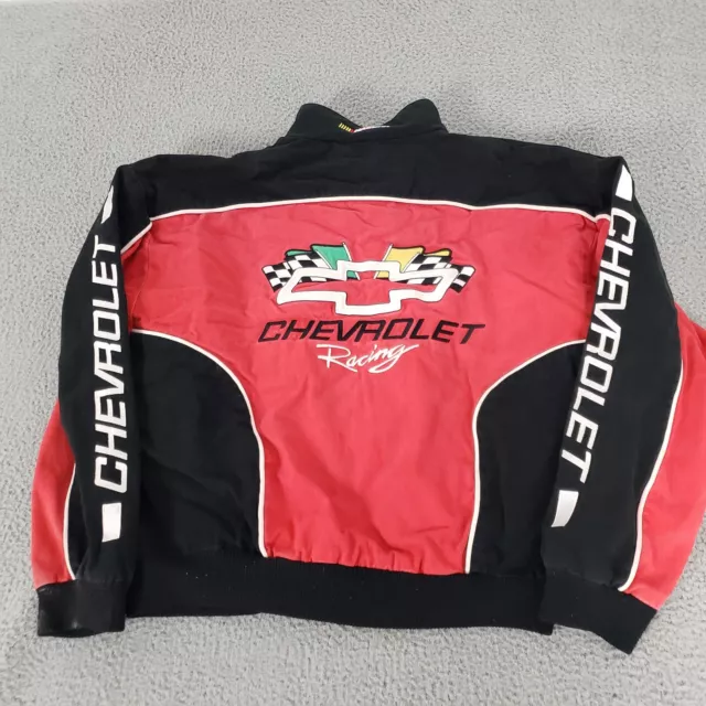 VINTAGE Chevrolet Racing Jacket Mens Extra Large Red Chevy Racing Champion XL
