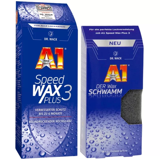 Dr. Wack A1 Speed Wax PLUS 3 500 ml + Dr. Wack A1 Der Wax Schwamm