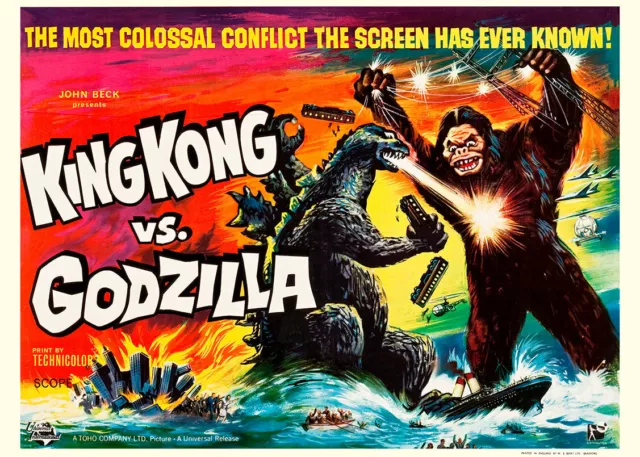 King Kong Vs Godzilla 1962 British Movie Poster