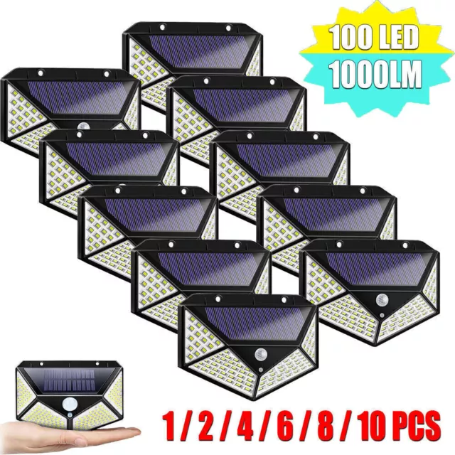 Solar Power Wall Light PIR Motion Sensor LED Outdoor Garden Security Street Lamp