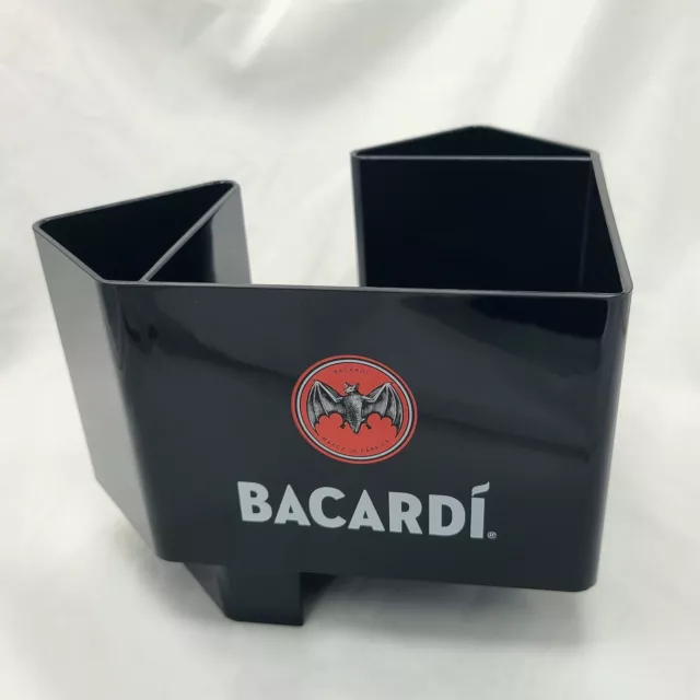 Bacardi Rum Bat Bar Caddy Napkin Straw Coaster Holder Man Cave Plastic Barware