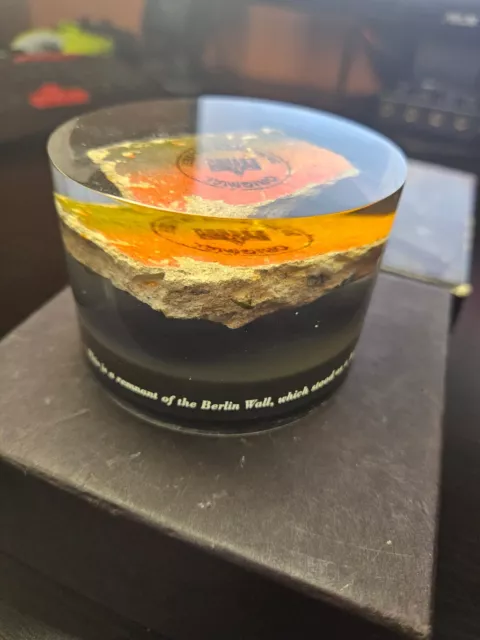 Authentic Piece of the BERLIN WALL, Paperweight (With Case)