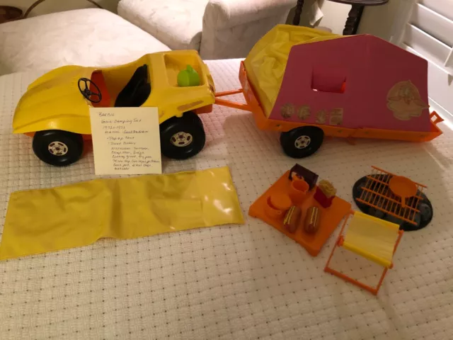 Goin Camping - Mattel Barbie Dune Buggy and Camper Set + Accessories 1973. 