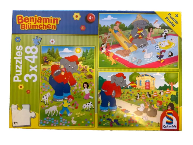 Schmidt Spiele Benjamin Blümchen Kinder Puzzle 3 x 48 Teile Mit Poster 4+