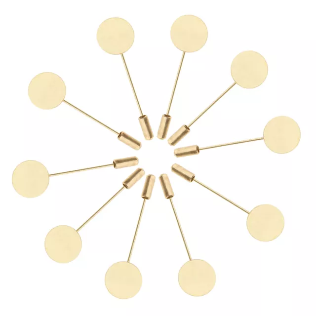 10 Stück Kupfer hohle Basis 1,5 cm Revers Stick Brosche Hut Broschen Gold DIY