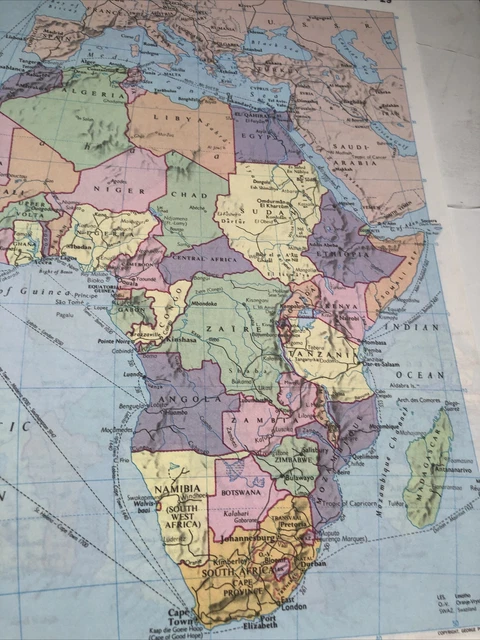 1981 MAP OF Africa Political Original Print £4.95 - PicClick UK