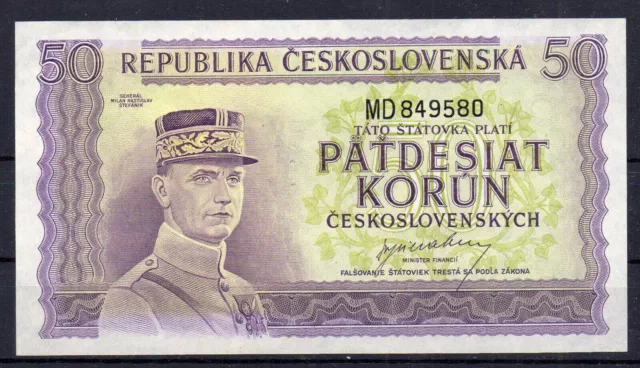 CZECHOSLOVAKIA , 50 Korun Banknote 1945  , M. Rastislav , Specimen ,super