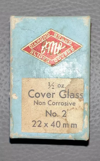 1 box Diamond Brand No. 2  22 X 44mm COVER GLASS 20 SLIDES