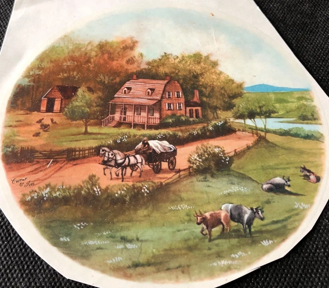 "Calcomanía de tobogán de cerámica vintage M14 - 1 plato de verano - 5"